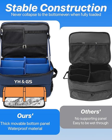 Golf Trunk Organizer, 3 Layer Golf Accessories for Men, 2 Pair Shoes Separate Ventilated Compartment Golf Organizer for Car, Balls, Clothes, Gloves, Accessories Golf Gifts (Add shoulder straps)
