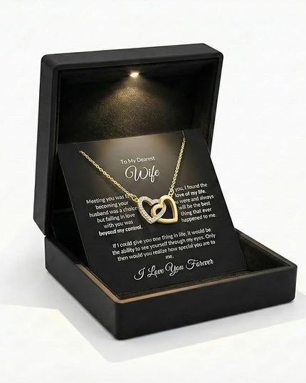 Evername To My Wife, Beautiful Necklace with an Emotional Message Card in a Luxury LED Jewelry Box. Great Birthday, Anniversary, Valentines Day Gift