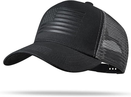 American Flag Trucker Hat - Snapback Hat, Baseball Cap for Men Women - Breathable Mesh Side, Adjustable Fit - for Casual Wear