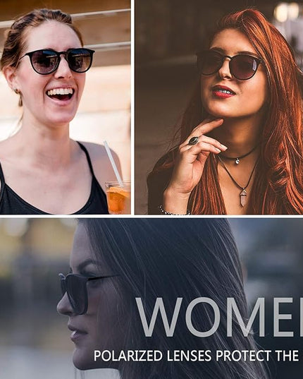 CHBP Sunglasses Womens Men Polarized UV Protection Trendy Vintage Retro Round Mirrored Lens Sunglasses For Women
