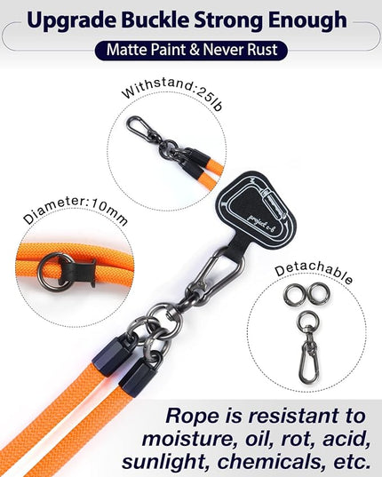 project-cb Cell Phone Lanyard ×1, Tether Tab ×2, Universal Adjustable Phone Strap, Crossbody, Neck Phone Lanyard, Rope Strap