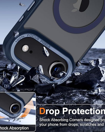 Hython Case for iPhone Air Case Magnetic Translucent Matte Phone Cases 6.5" [Compatible with MagSafe] Thin Slim Fit Shockproof Bumper Hard Protective Cover for Women Men Girls, Deep Blue
