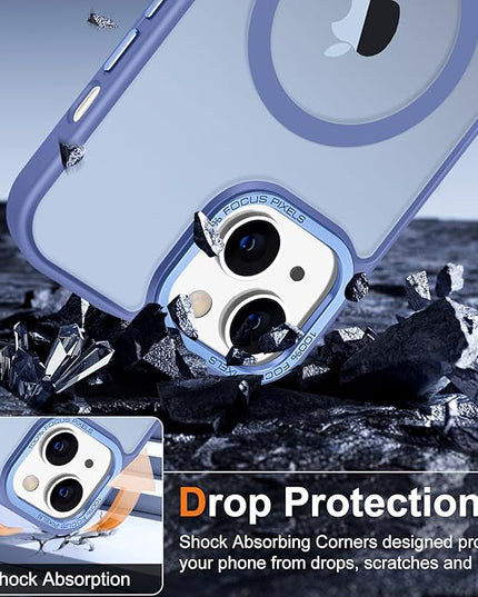 Hython Case for iPhone 15 Plus Case Magnetic Translucent Matte Phone Cases 6.7" [Compatible with MagSafe] Thin Slim Fit Shockproof Bumper Hard Protective Cover for Women Men Girls, Light Blue