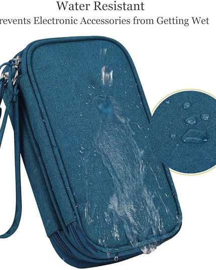 Electronic Organizer Travel Cable Accessories Bag, Waterproof Electronic Organizer Case, Accessories Organizer Bag for Power Bank, Charging Cords, Chargers, USB Cable, Earphones (Dark Green)