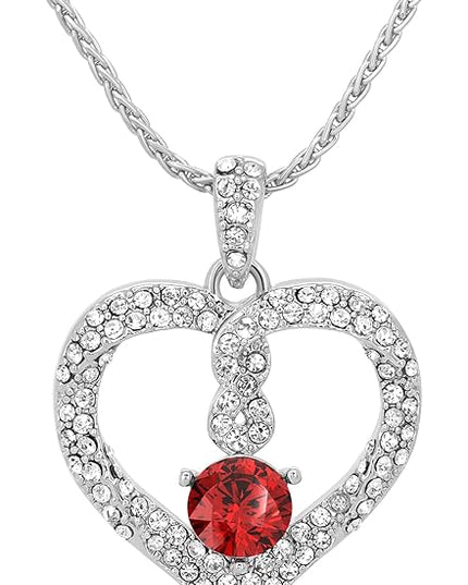 TRYNDI Birthstone Necklace for Women - Infinity 12 Months Birthstone Necklace, Christmas Gifts for Wife, Daughter, Girlfriend, Mom - Mother’s Day, Valentine’s, Anniversary, Birthday Gift for Her