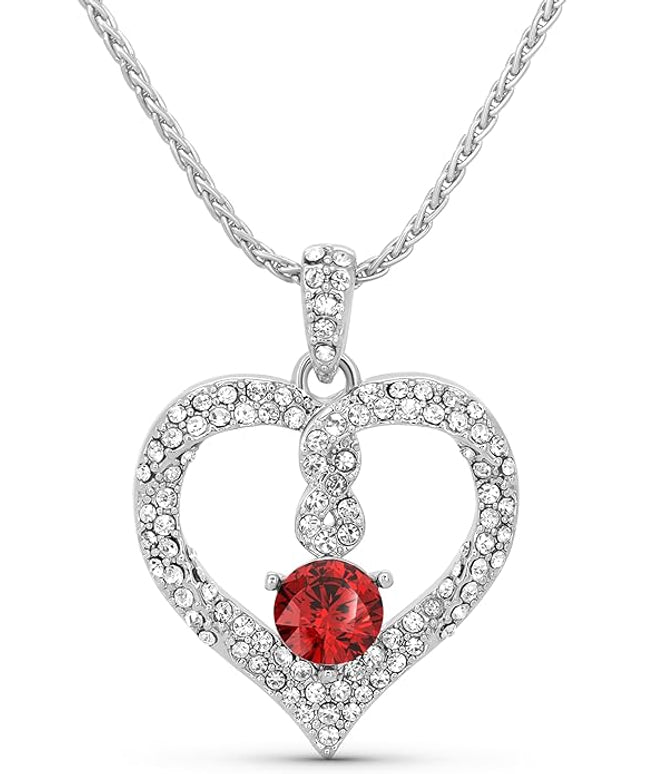 TRYNDI Birthstone Necklace for Women - Infinity 12 Months Birthstone Necklace, Christmas Gifts for Wife, Daughter, Girlfriend, Mom - Mother’s Day, Valentine’s, Anniversary, Birthday Gift for Her