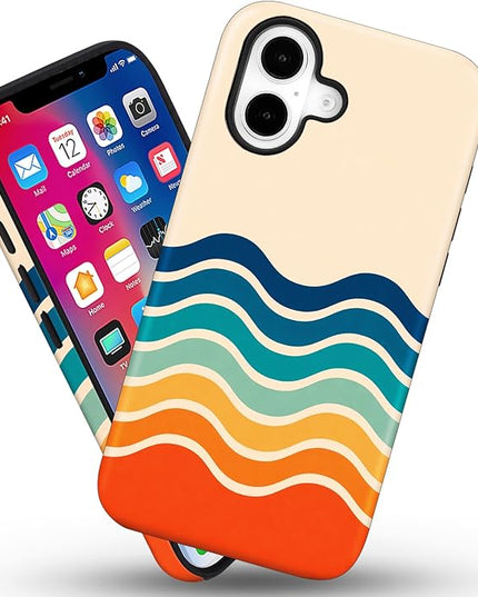 Magnetic for iPhone 17 Case Cute Frog Stripes Phone Case, Summer Shockproof Slim TPU and Hard PC Protective Phone Cover Compatible with MagSafe Designed for Women Girls