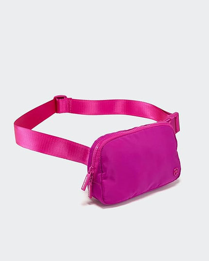 Pander Two Way Zipper Fanny Pack Nylon Everywhere Belt Bag for Women, Water Repellent Waist Packs, Crossbody Bags with Adjustable Strap (Grape Purple)