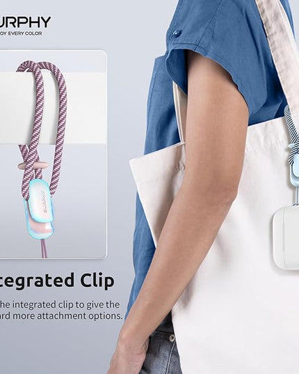 SURPHY 2 Pack Phone Lanyard for Cellphone Case, Phone Wrist Strap for Case, Cellphone Strap with 2-Color Braided, Charm Wrist Lanyard for Women and Men, Pink & Cloud Blue