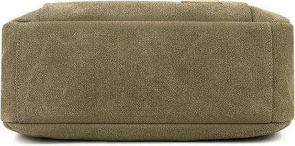 Sunshinejing Women's Canvas Purse Small Shoulder Tote Work Crossbody Bag Multi-pocket Handbag