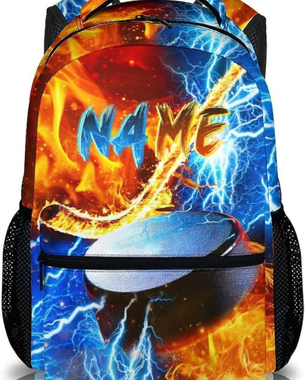 Custom Backpack for Kids Boys Hockey Bookbag for School Elementary Middle Primary, Lightweight Back to School Supplies
