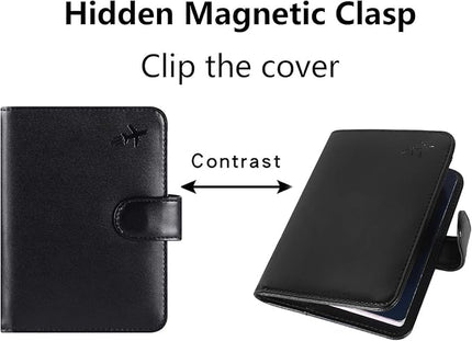 Passport Holder Cover Wallet RFID Blocking Leather Card Case Travel Accessories for Women Men (#Black)