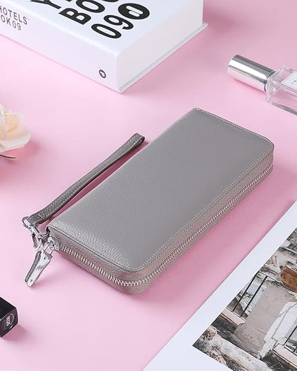 Lavemi Small Compact Women Wallet RFID Blocking Genuine Leather Bifold Purse with ID Windows