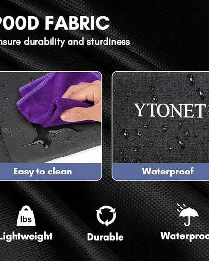 Ytonet Extra Large Cleaning Caddy Bag with 4 Foldable Dividers, Wearable Cleaning Caddy Organizer with Handle & Shoulder Strap & Waist Strap, Housekeeping Tote for Cleaners, Black Grey