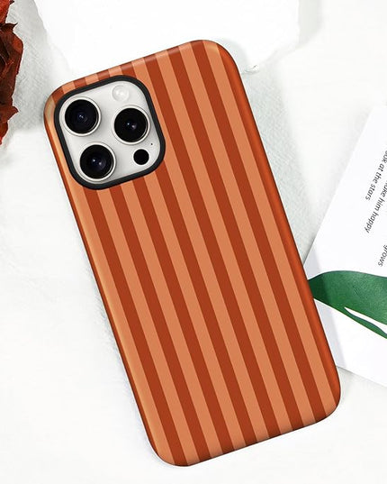 Magnetic for iPhone 13 Pro Max Case Cute Stripes Phone Case, Shockproof Slim TPU and Hard PC Protective Phone Cover Compatible with MagSafe Designed for Women Girls, Deep Brown
