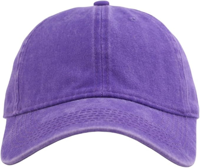YEANIY Vintage Washed Cotton Plain Baseball Caps Adjustable Unstructured Soft Blank Casual Dad Ball Hats for Men Women
