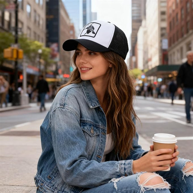 Classic Unisex Various Animal Series Embroidery Farm Adjustable Mesh Snapback Trucker Hat