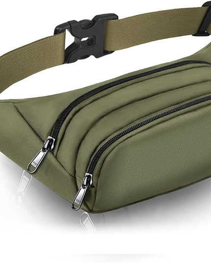 Large Fanny Pack for Women Men - Syican Waist bag with 3-Zipper Pockets, Gifts for Enjoy Sports Traveling Workout Casual Hands-Free crossbody bags Fits MAX 7.9'' iPad & 6.6'' Phone