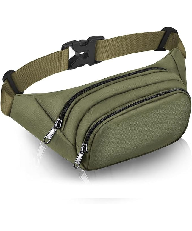 Large Fanny Pack for Women Men - Syican Waist bag with 3-Zipper Pockets, Gifts for Enjoy Sports Traveling Workout Casual Hands-Free crossbody bags Fits MAX 7.9'' iPad & 6.6'' Phone