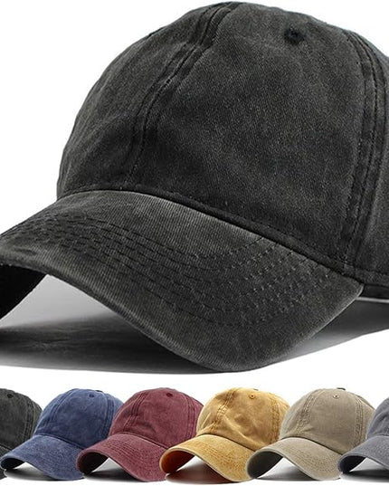 HH HOFNEN Men Women Washed Distressed Twill Cotton Baseball Cap Vintage Adjustable Dad Hat