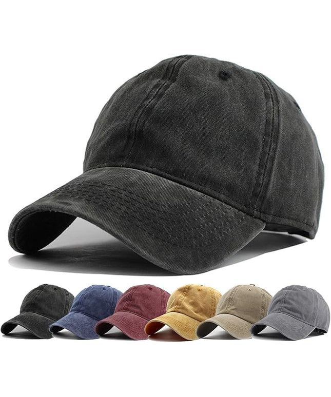 HH HOFNEN Men Women Washed Distressed Twill Cotton Baseball Cap Vintage Adjustable Dad Hat