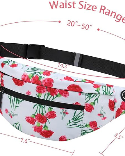 MAXTOP Large Crossbody Fanny Pack with 4-Zipper Pockets,Gifts for Enjoy Sports Festival Workout Traveling Running Casual Hands-Free Wallets Waist Pack Phone Bag Carrying All Phones