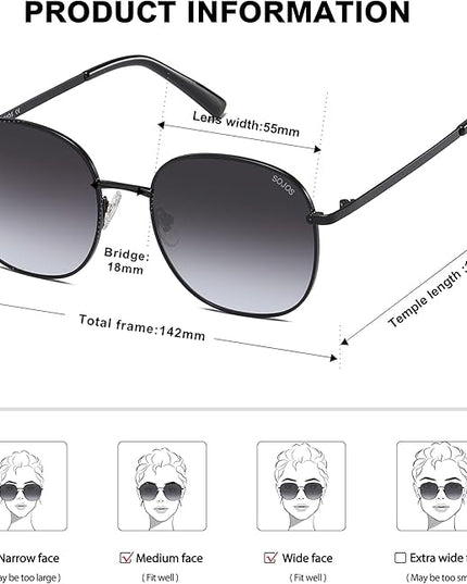 SOJOS Classic Trendy Square Sunglasses for Women Men Cute Big Frame Gold Shades SJ1137