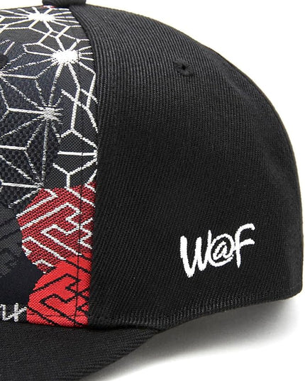 W@nderFabric Traditional Japanese Kimono Baseball Cap, Embroidered Pattern, Adjustable Snapback Flat Brim, 6-Panel Cap
