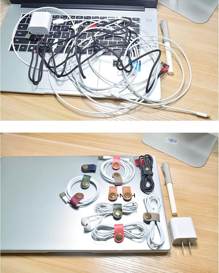 CAILLU Cord Organizer,Cord Keeper,Cable Organizer USB Holder,Cable Management,Cable Straps,Earbud case,wrap Headset Winder,Phone Earphone Clips Ties (gray Cord Organizer)