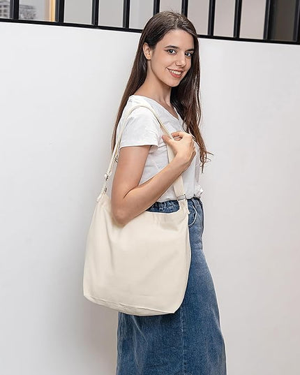 Women's blank large Size Canvas Crossbody Tote Handbags Shoulder Bag