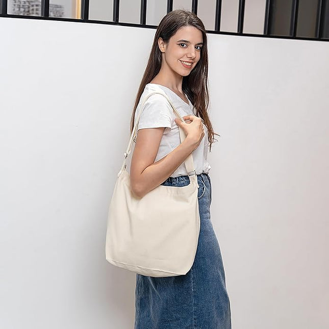 Women's blank large Size Canvas Crossbody Tote Handbags Shoulder Bag