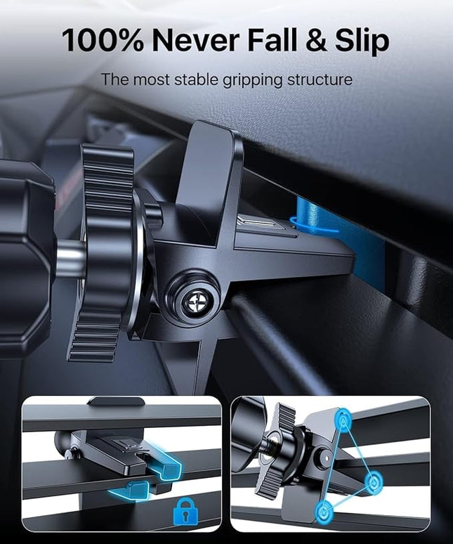 andobil Phone Holders for Your Car - Air Vent Phone Mount, Ultra-Stable Metal Clip with Anti-Shake & 360° Rotation, Universal Car Mount Fit iPhone 17/16/15/14/13/12 Pro Max/Android/Samsung Gary