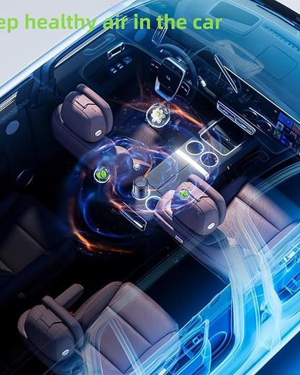 Smart Dffuser for Car with Fragrant Oil Packets, Colorful Light Scent Diffuser, Auto On/Off Car Air Freshener, Adjustable Intensity, 4 Mode Scents Refill X2 (Ocean)