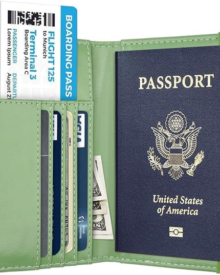 Passport Holder Cover Travel RFID Blocking Passport Cover Rose Gold Cute Flowers Passport Wallet with Elastic Band for Women