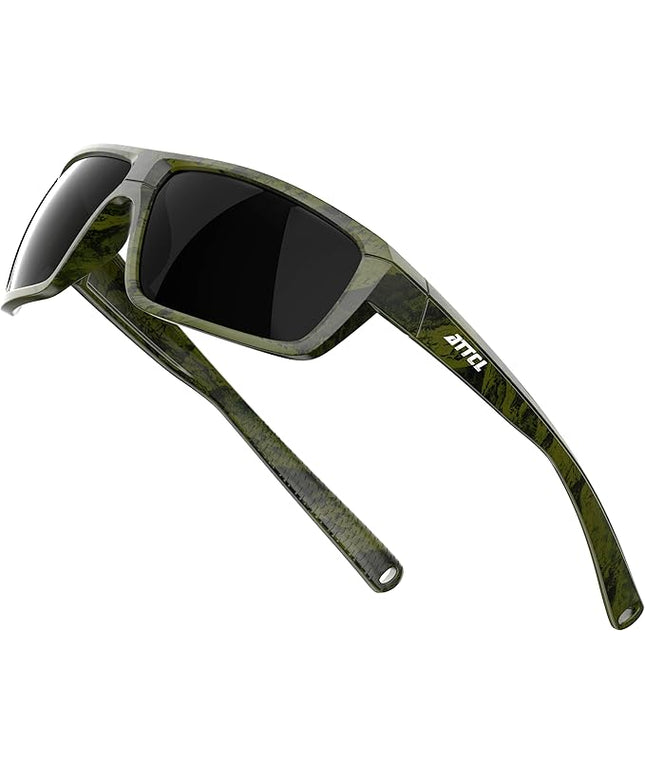 ATTCL Polarized Sunglasses Men for Fishing: UV Protection Lightweight TR90 Sports Wrap Sun Glasses Driving Golf Running