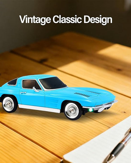 Retro American Style car Bluetooth Speaker, Portable Wireless Outdoor Speaker, TWS Stereo, Support USB/TF/AUX, Party Bluetooth Speaker with Microphone,Classic car Gifts for Men(Blue)