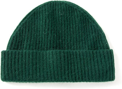 Villand 100% Cashmere Ribbed Cuffed Hat for Men, Ultra-Soft Men's Pure Cashmere Winter Ski Beanie