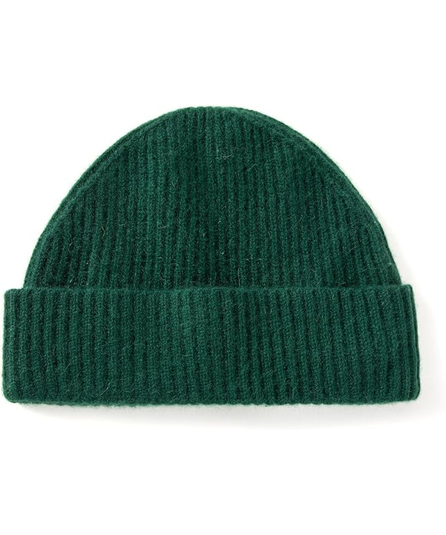 Villand 100% Cashmere Ribbed Cuffed Hat for Men, Ultra-Soft Men's Pure Cashmere Winter Ski Beanie