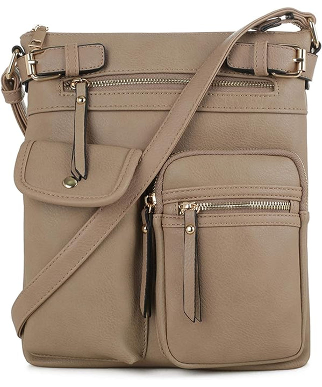 SG SUGU Katie Lightweight Medium Crossbody Bag Shoulder Bag with Multi Pocket for Women
