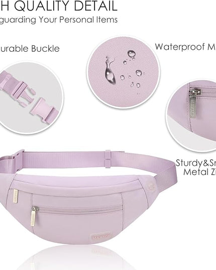 MAXTOP Large Crossbody Fanny Pack with 4-Zipper Pockets,Gifts for Enjoy Sports Festival Workout Traveling Running Casual Hands-Free Wallets Waist Pack Phone Bag Carrying All Phones