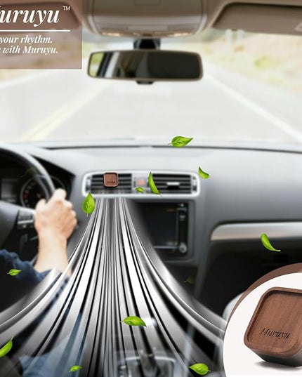 Car Diffuser, Walnut Wood & Zinc Alloy with Magnetic Closure, Refillable DIY Scent Personalization, Elegant Car Air Freshener Vent Clip for Drivers (Essential Oils Sold Separately)