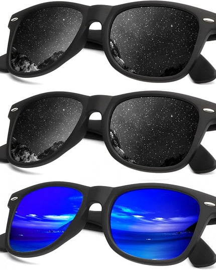 KALIYADI Polarized Sunglasses for Men and Women Matte Finish Sun glasses Color Mirror Lens UV Blocking (3 Pack)