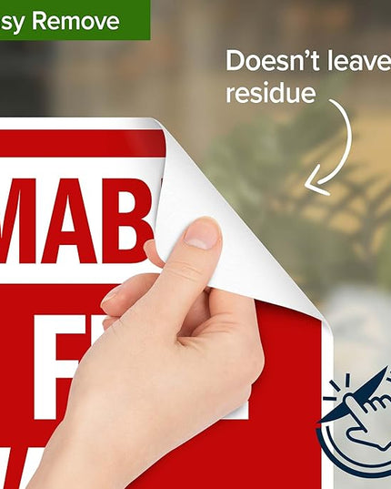 Flammable Keep Fire Away Sign, 10x7 Inches, 4 Mil Vinyl Decal Stickers Weather Resistant, Made in USA by My Sign Center