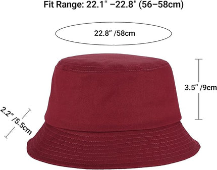Umeepar Unisex Cotton Packable Bucket Hat Sun Hat Plain Colors for Men Women