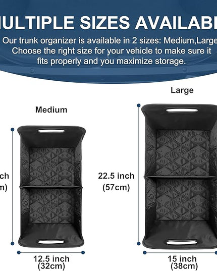 Deosk Car Trunk Organizer for SUVs, Cars and Trucks with 6 Big Pockets, Waterproof Polyester Storage Box