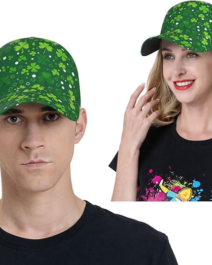 St. Patrick's Day Baseball Cap, Irish Green Clover Trucker Hat for Men Women, Fashion Adjustable Sun Visor Dad Hat