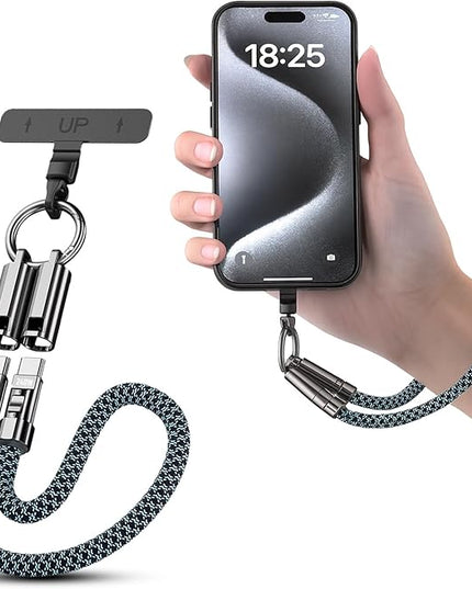 TOP-UP Lanyard – Cell Phone Strap with 240W USB C Charging & Data Cable – Durable Travel Essentials for iPhone 17/16/15