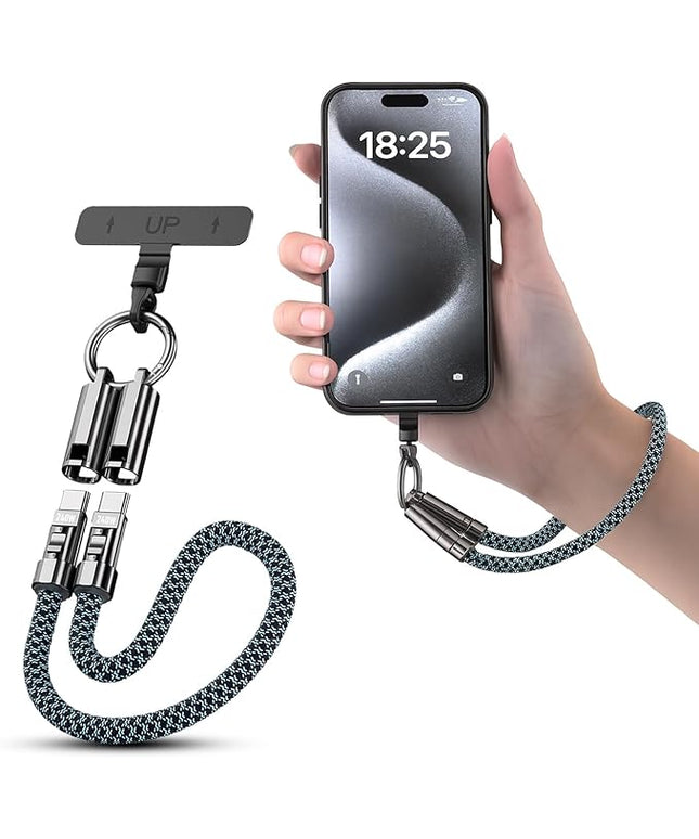 TOP-UP Lanyard – Cell Phone Strap with 240W USB C Charging & Data Cable – Durable Travel Essentials for iPhone 17/16/15