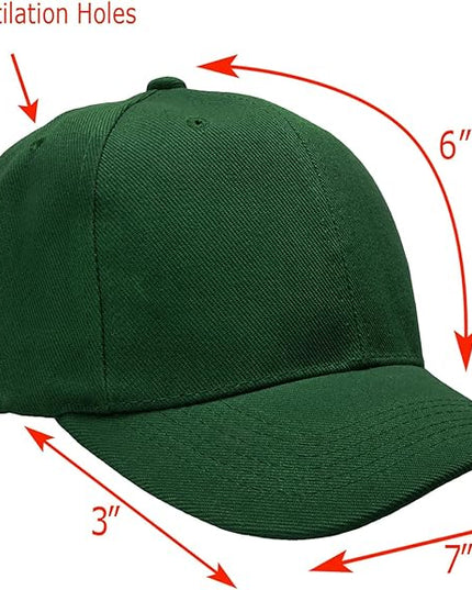Falari Wholesale Bulk Lot 12-Pack Baseball Cap Adjustable Size Plain Blank Solid Color