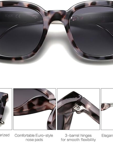 SOJOS Classic Square Polarized Sunglasses Womens Mens Retro Trendy UV400 Sunnies SJ2050